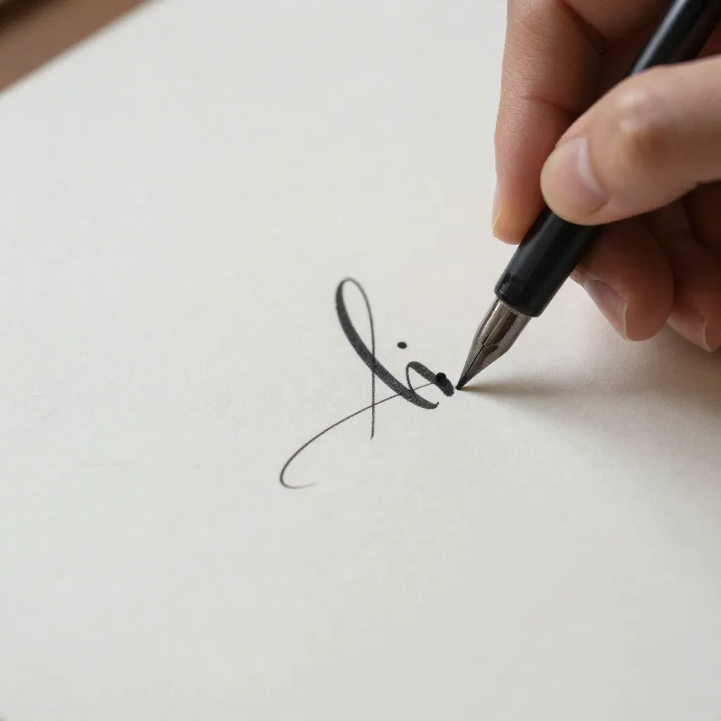 Hand lettering in progress