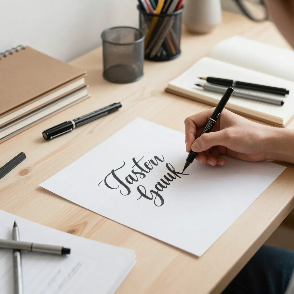 Mindful calligraphy practice