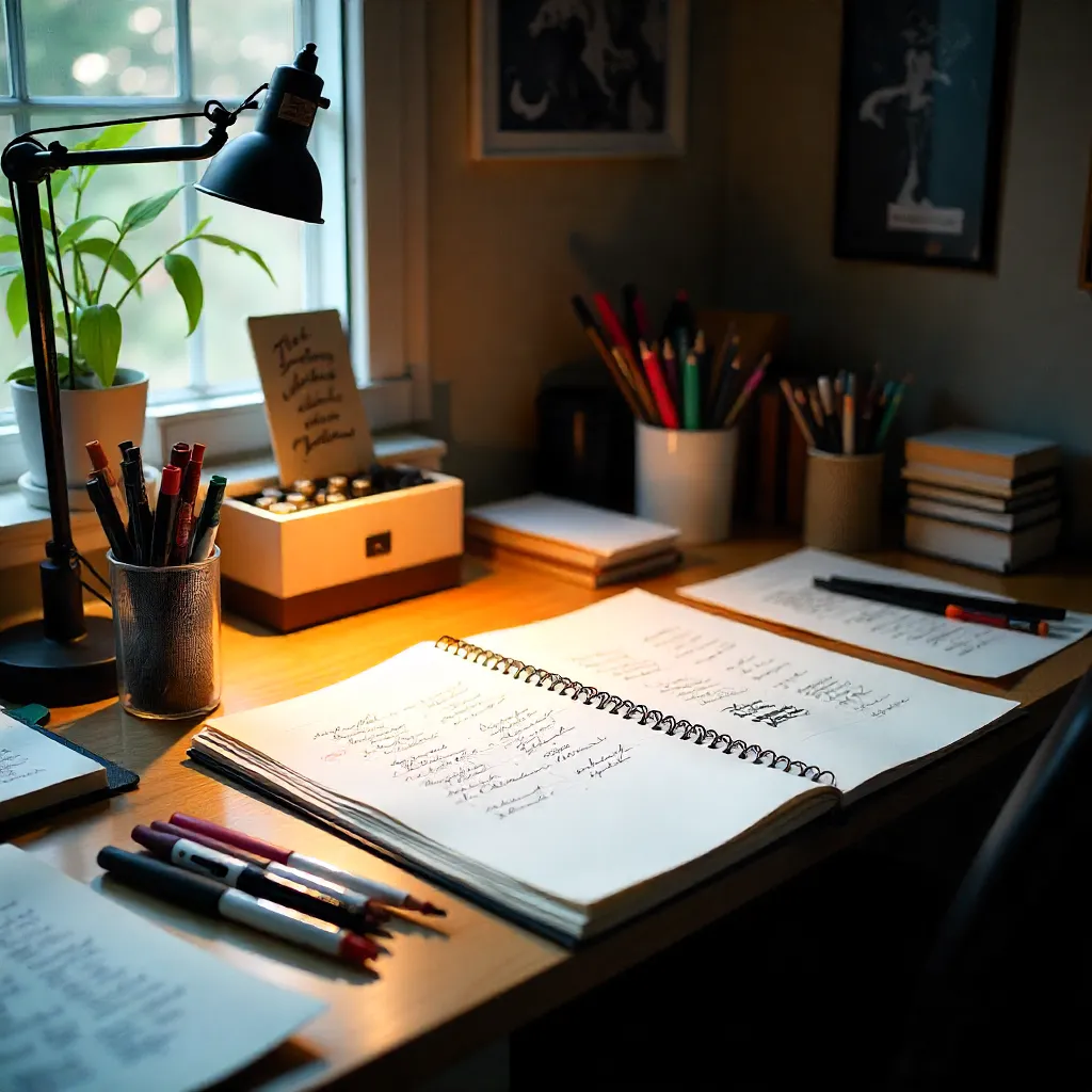 Reviewing calligraphy work