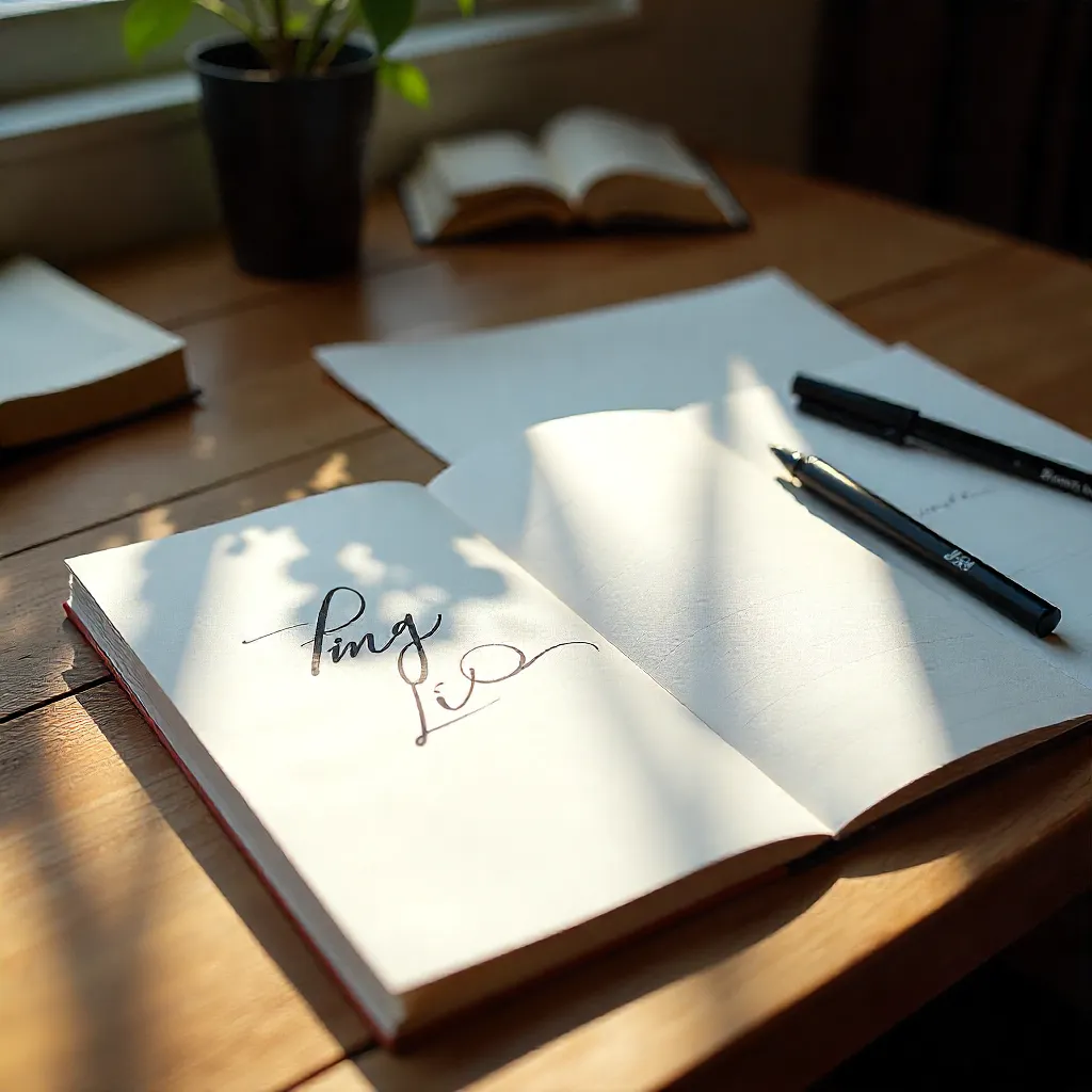 Finished calligraphy artwork